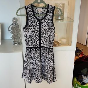 Parker cotton zip front leopard dress size XS